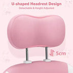 HOFFREE Chaise de jeu lapin pour enfants avec coussin de massage et repose-pieds, réglable et ergonomique, design kawaii mignon pour les 8-14 ans