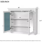 Meuble de rangement mural de salle de bain GDFStudio Peng avec 2 miroirs et étagères réglables