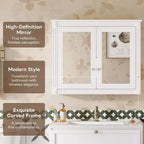Meuble de rangement mural de salle de bain GDFStudio Peng avec 2 miroirs et étagères réglables
