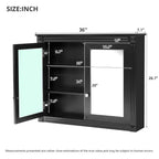 Meuble de rangement mural de salle de bain GDFStudio Peng avec 2 miroirs et étagères réglables