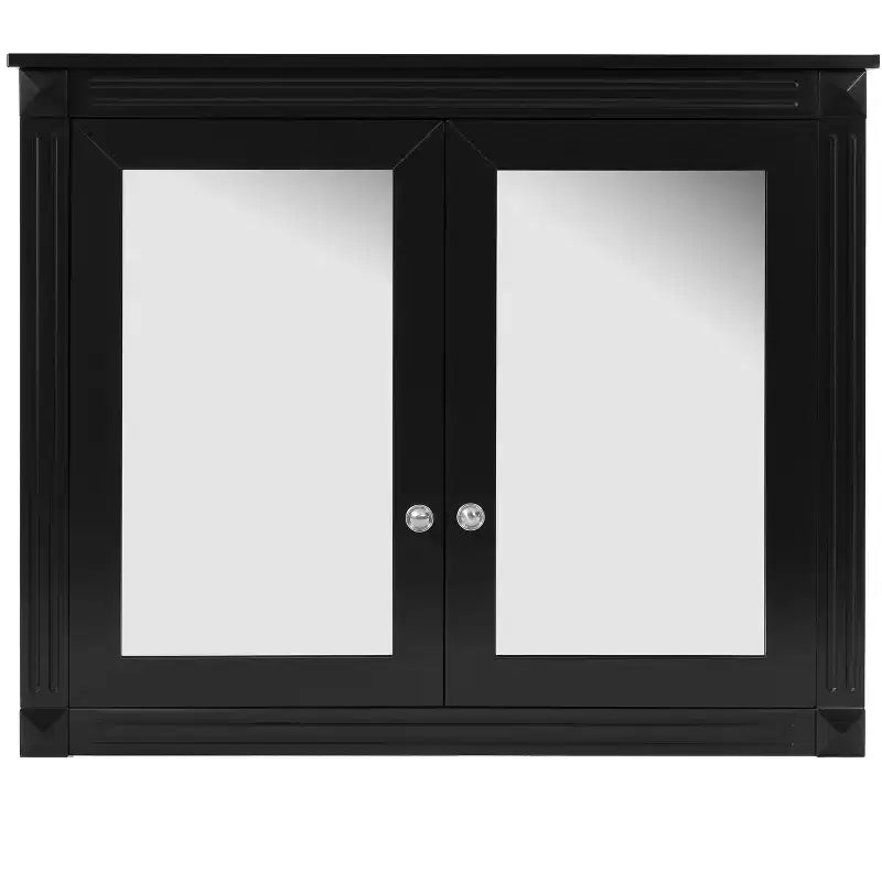 Meuble de rangement mural de salle de bain GDFStudio Peng avec 2 miroirs et étagères réglables