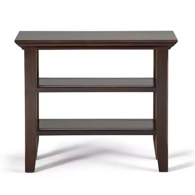 Table d'appoint étroite de style transitionnel en bois massif, largeur 14 pouces, modèle Normandy