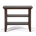 Table d'appoint étroite de style transitionnel en bois massif, largeur 14 pouces, modèle Normandy