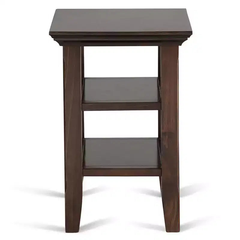 Table d'appoint étroite de style transitionnel en bois massif, largeur 14 pouces, modèle Normandy
