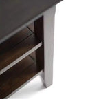 Table d'appoint étroite de style transitionnel en bois massif, largeur 14 pouces, modèle Normandy