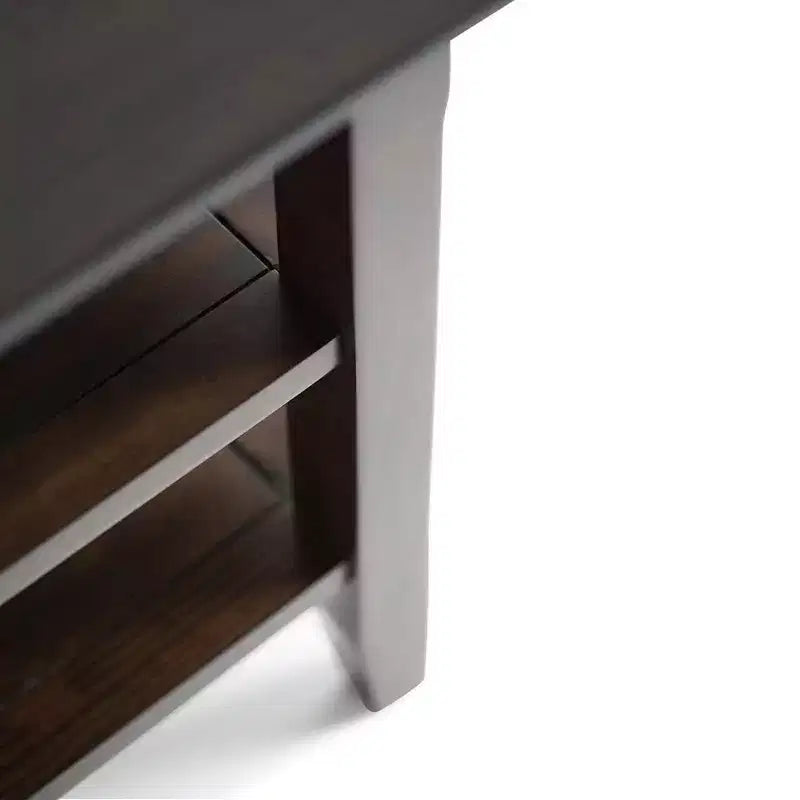 Table d'appoint étroite de style transitionnel en bois massif, largeur 14 pouces, modèle Normandy