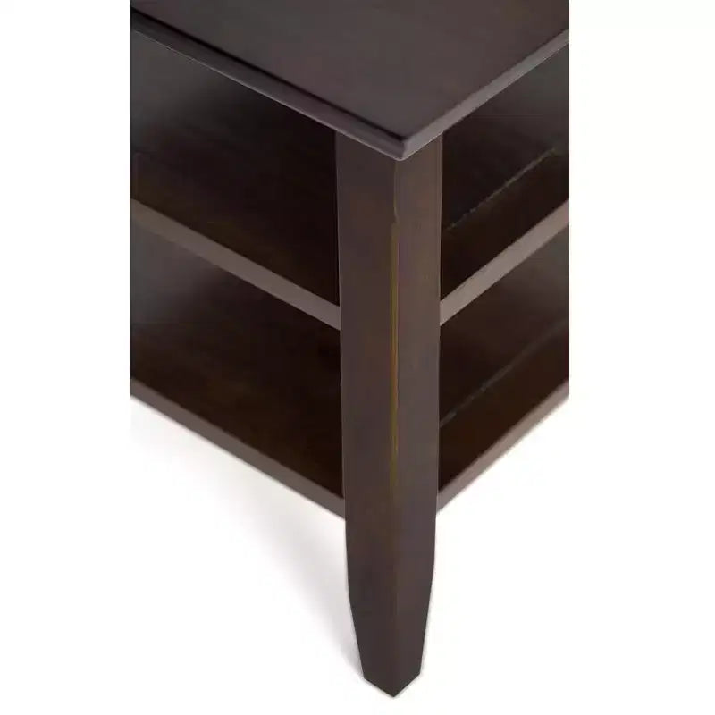 Table d'appoint étroite de style transitionnel en bois massif, largeur 14 pouces, modèle Normandy