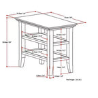 Table d'appoint étroite de style transitionnel en bois massif, largeur 14 pouces, modèle Normandy