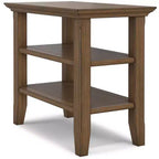 Table d'appoint étroite de style transitionnel en bois massif, largeur 14 pouces, modèle Normandy
