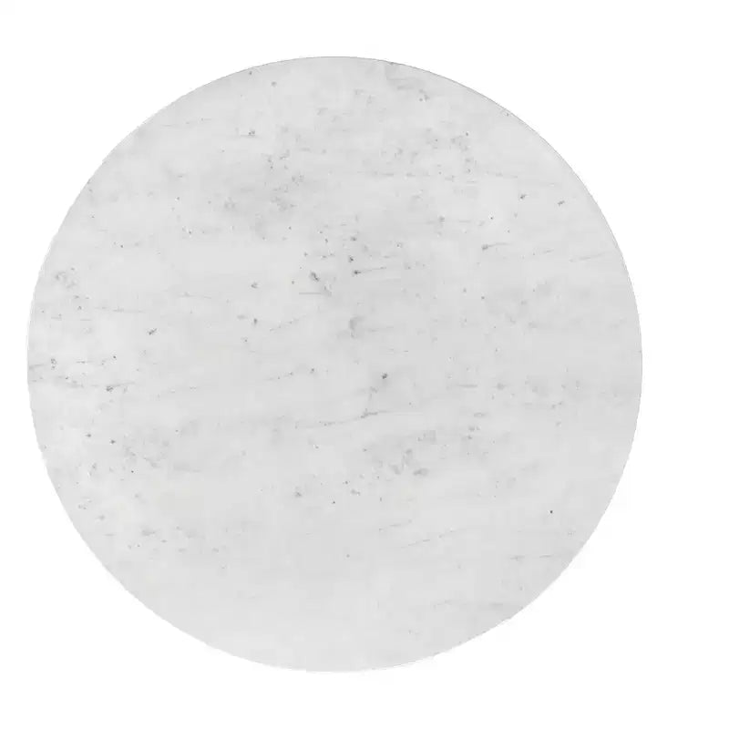 Table d'appoint en métal Nataly moderne contemporaine de 40 cm de large, blanche/laiton antique, entièrement assemblée