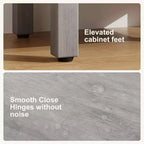 Meuble-lavabo 16 po avec lavabo et porte à fermeture amortie – Armoire de rangement compacte pour petite salle de bain ou salle d'eau