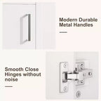 Meuble-lavabo 16 po avec lavabo et porte à fermeture amortie – Armoire de rangement compacte pour petite salle de bain ou salle d'eau