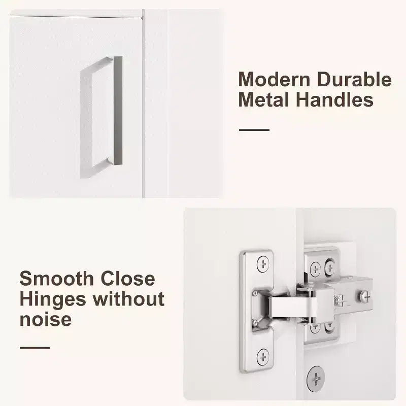 Meuble-lavabo 16 po avec lavabo et porte à fermeture amortie – Armoire de rangement compacte pour petite salle de bain ou salle d'eau