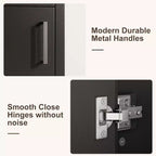 Meuble-lavabo 16 po avec lavabo et porte à fermeture amortie – Armoire de rangement compacte pour petite salle de bain ou salle d'eau