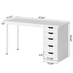 GDFStudio Elinor Classic 47 Bureau informatique avec 5 tiroirs