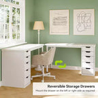 GDFStudio Elinor Classic 47 Bureau informatique avec 5 tiroirs