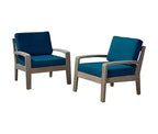 MAYEERTY Fauteuil de jardin 29" en bois d'acacia, cadre à lattes Grenada avec coussins résistants à l'eau ou Sunbrella pour patio et jardin