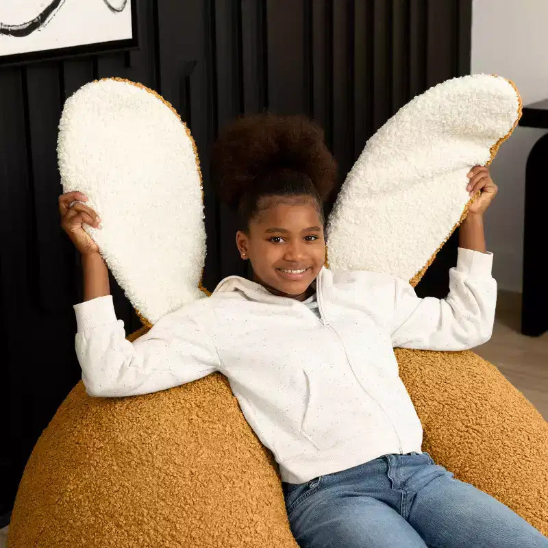 Raven-Symon Home HopSeat fauteuil poire ovale lapin avec oreilles