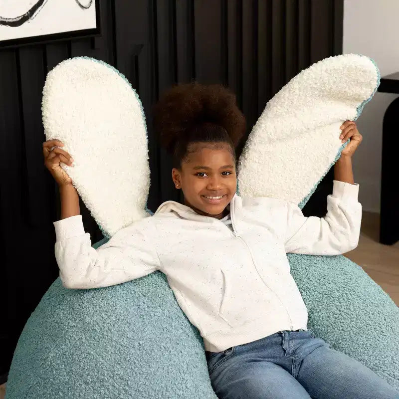 Raven-Symon Home HopSeat fauteuil poire ovale lapin avec oreilles