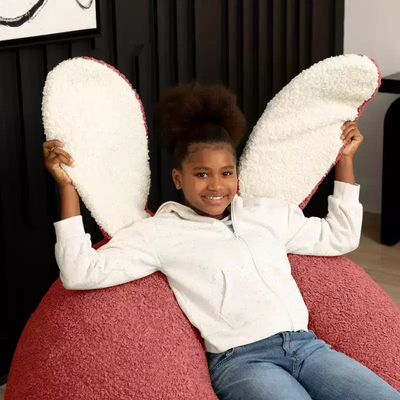 Raven-Symon Home HopSeat fauteuil poire ovale lapin avec oreilles