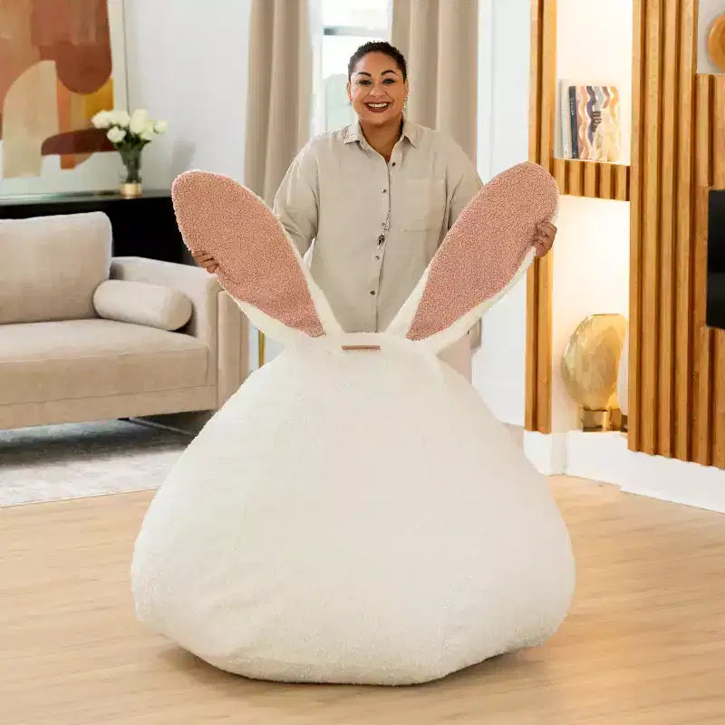 Raven-Symon Home HopSeat fauteuil poire ovale lapin avec oreilles