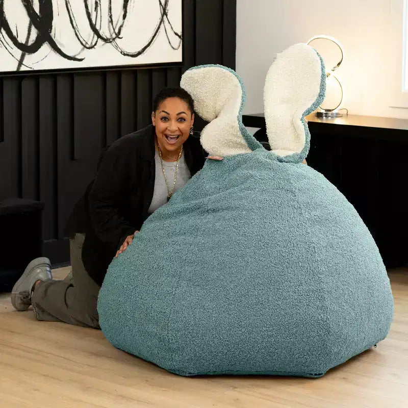 Raven-Symon Home HopSeat fauteuil poire ovale lapin avec oreilles