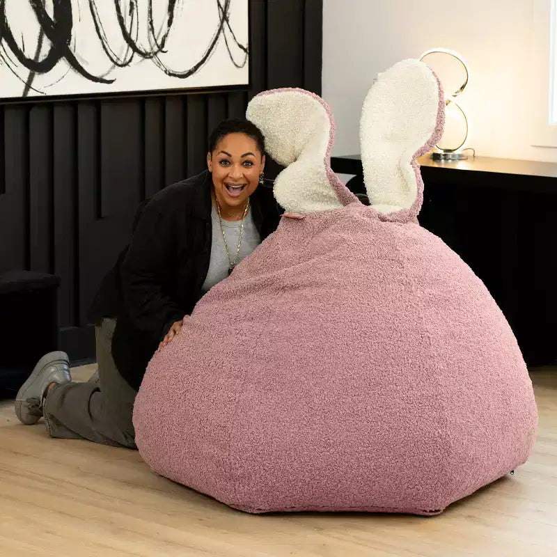 Raven-Symon Home HopSeat fauteuil poire ovale lapin avec oreilles