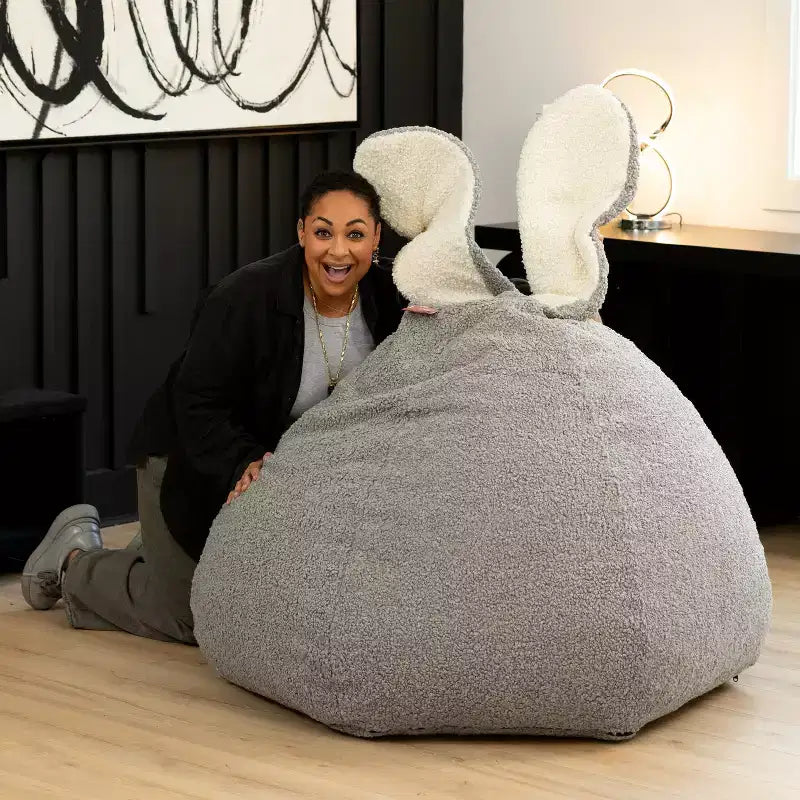 Raven-Symon Home HopSeat fauteuil poire ovale lapin avec oreilles
