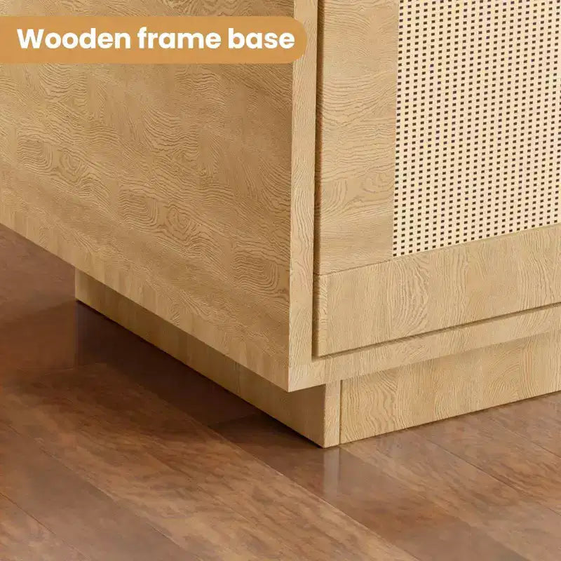 Étagère en rotin à 5 niveaux avec armoire de rangement et porte, bibliothèque industrielle haute avec rangement, bibliothèque à 5 étagères pour salon, chambre à coucher