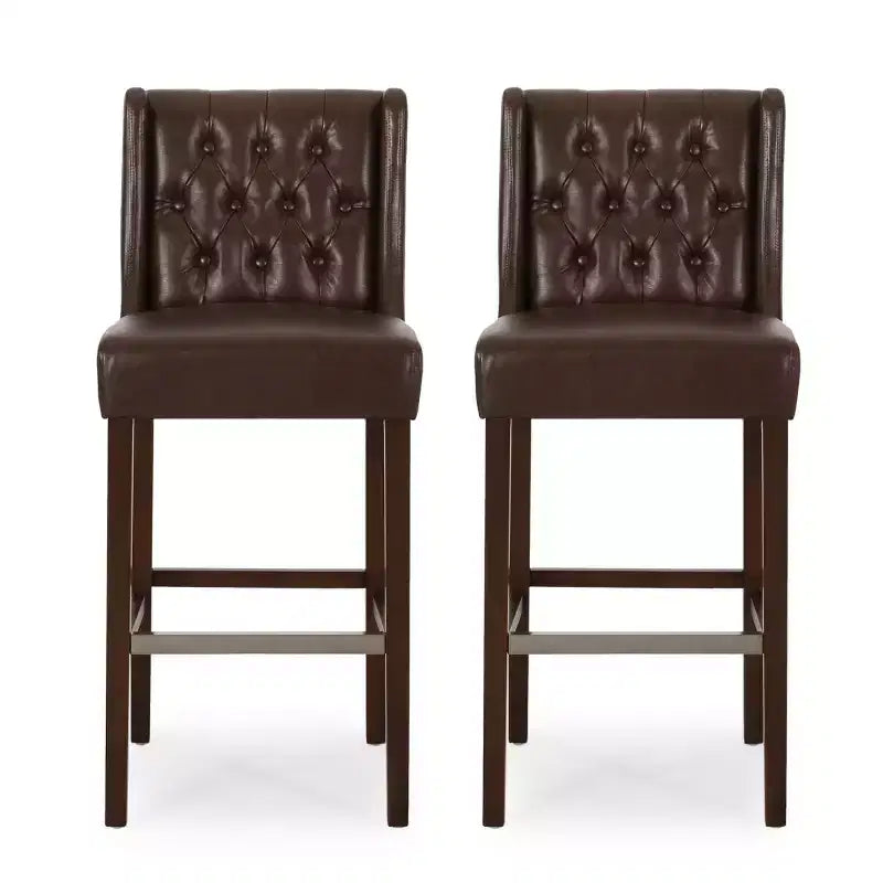 Lot de 2 tabourets de bar modernes de 76 cm avec dossier, tabourets de bar rembourrés avec repose-pieds en métal pour îlot de cuisine ou bar à domicile - Panipeachy