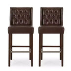 Lot de 2 tabourets de bar modernes de 76 cm avec dossier, tabourets de bar rembourrés avec repose-pieds en métal pour îlot de cuisine ou bar à domicile - Panipeachy