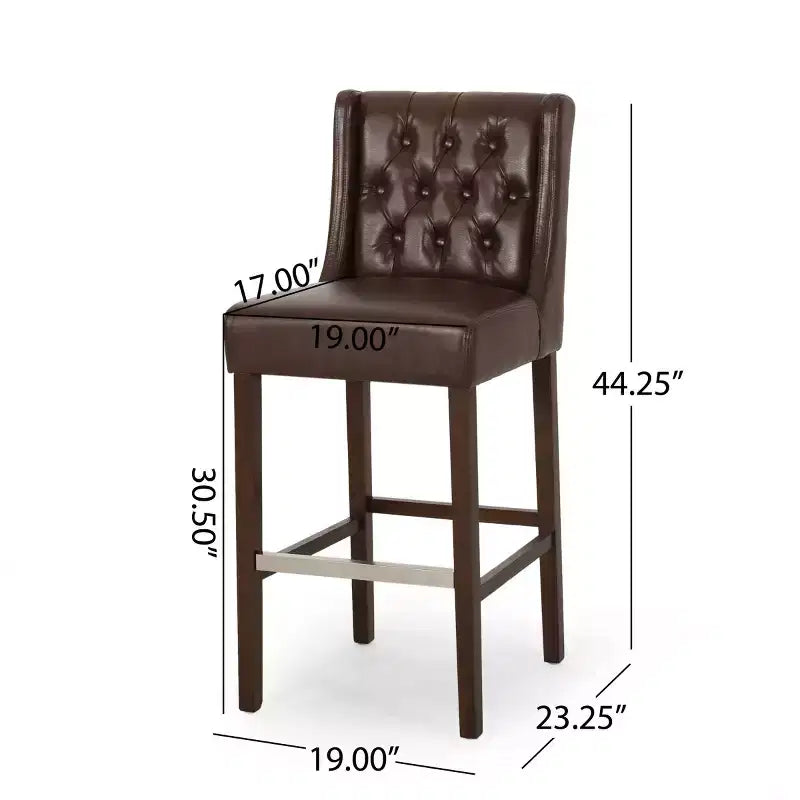 Lot de 2 tabourets de bar modernes de 76 cm avec dossier, tabourets de bar rembourrés avec repose-pieds en métal pour îlot de cuisine ou bar à domicile - Panipeachy
