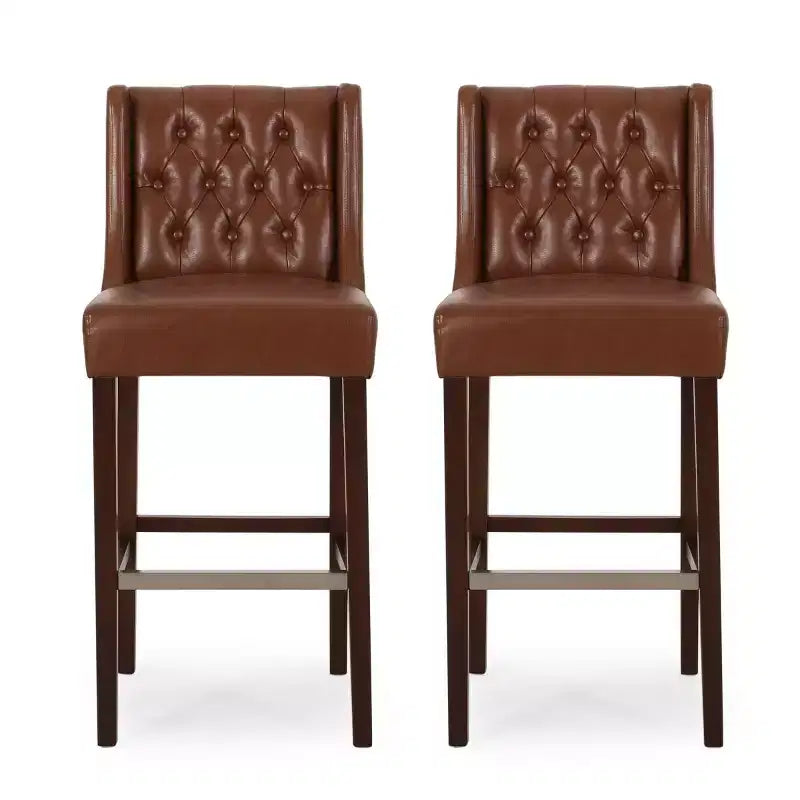 Lot de 2 tabourets de bar modernes de 76 cm avec dossier, tabourets de bar rembourrés avec repose-pieds en métal pour îlot de cuisine ou bar à domicile - Panipeachy