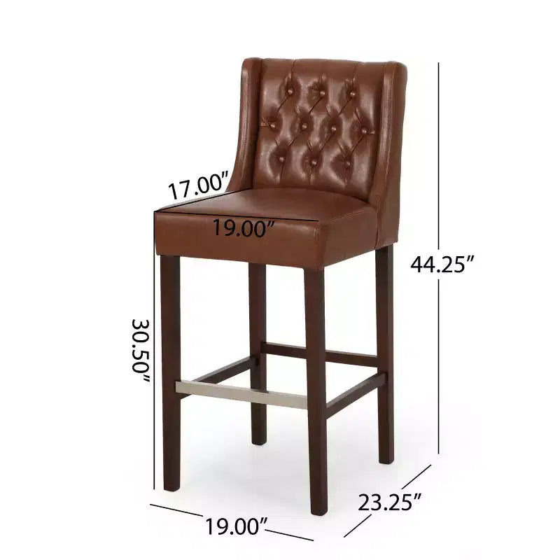 Lot de 2 tabourets de bar modernes de 76 cm avec dossier, tabourets de bar rembourrés avec repose-pieds en métal pour îlot de cuisine ou bar à domicile - Panipeachy