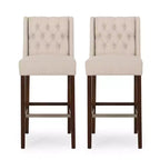 Lot de 2 tabourets de bar modernes de 76 cm avec dossier, tabourets de bar rembourrés avec repose-pieds en métal pour îlot de cuisine ou bar à domicile - Panipeachy