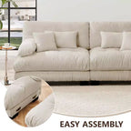 Canapé modulable de luxe MAYEERTY avec 2 poufs, canapé nuage en forme de U pour salon, couleur café clair