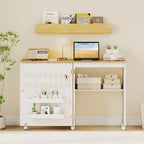 Table de couture pliante Costway avec étagère de rangement au design compact, 2 tiroirs et 18 chevilles