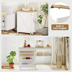 Table de couture pliante Costway avec étagère de rangement au design compact, 2 tiroirs et 18 chevilles
