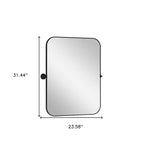 Miroir d'appoint HomeRoots 31 po, cadre en métal noir inclinable