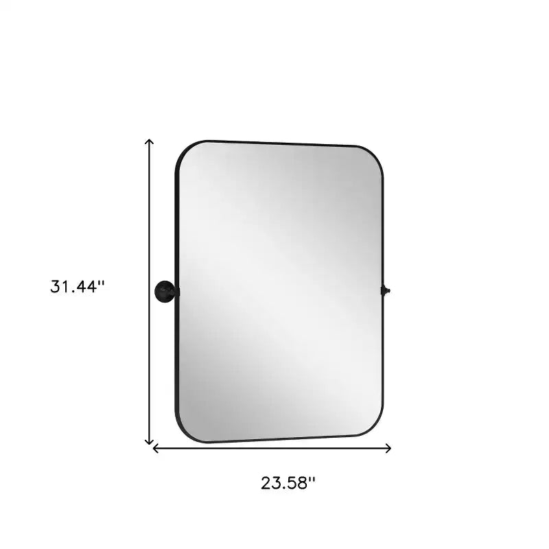 Miroir d'appoint HomeRoots 31 po, cadre en métal noir inclinable