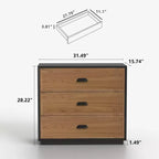 31.49 Commode verticale moderne à 4 tiroirs en noyer noir bicolore avec poignées en métal Gaoyangjiaju