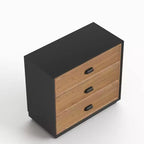 31.49 Commode verticale moderne à 4 tiroirs en noyer noir bicolore avec poignées en métal Gaoyangjiaju