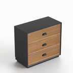 31.49 Commode verticale moderne à 4 tiroirs en noyer noir bicolore avec poignées en métal Gaoyangjiaju