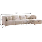 Canapé d'angle moderne en bouclette Christopher Knight Home Floria 126 po à 5 places avec pouf