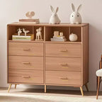 Commode de chambre de bébé avec table à langer et lumières LED, commode de bébé à 6 tiroirs avec ports USB, certifiée anti-basculement