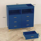 Commode de chambre de bébé avec table à langer et lumières LED, commode de bébé à 6 tiroirs avec ports USB, certifiée anti-basculement