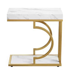 Table d'appoint étroite en C, table de chevet moderne avec cadre en métal