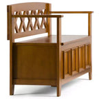 Banc de rangement d'entrée de 48 po en bois massif de style transitionnel Halifax