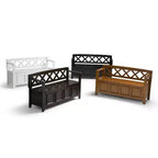 Banc de rangement d'entrée de 48 po en bois massif de style transitionnel Halifax