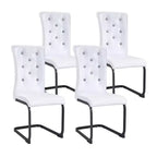 Lot de 2 chaises de salle à manger rétro en similicuir façon peau d'alligator avec pieds en métal noir